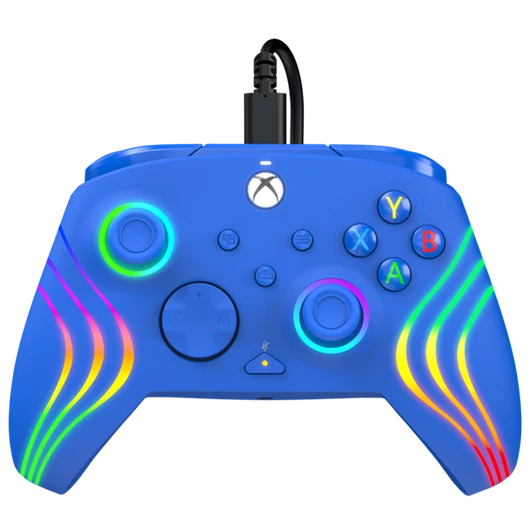 PDP 049-024-BL Afterglow Wave Xbox Series X|S / Xbox One / PC RGB LED kék vezetékes kontroller