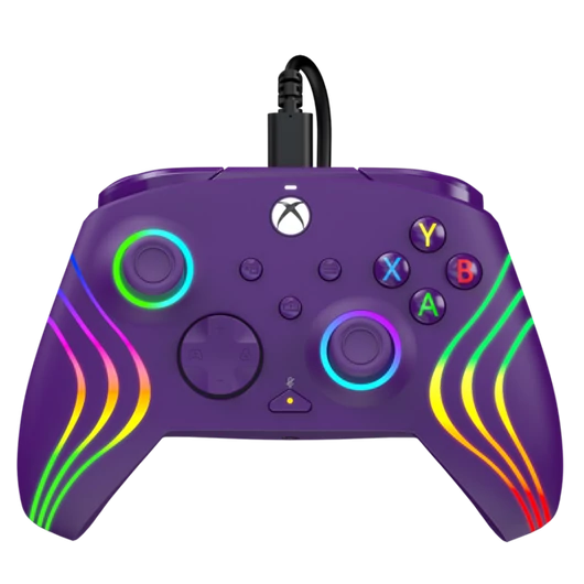 PDP 049-024-PR Afterglow Wave Xbox Series X|S / Xbox One / PC RGB LED lila vezetékes kontroller