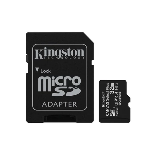 Kingston 32GB SD micro Canvas Select Plus (SDHC Class 10 A1) (SDCS2 / 32GB) memóriakártya adapterrel