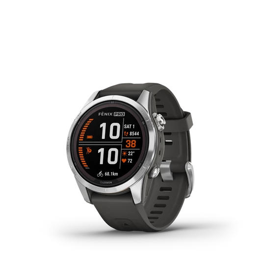 Fenix 7S Pro Solar, ezüst, grafitszürke szilikon szíjjal