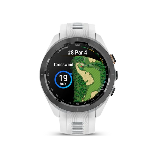 GARMIN approach s70 (42mm) black ceramic white band