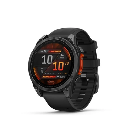 Garmin 010-02904-00 fenix 8 AMOLED 47mm szilikon pántos fekete okosóra