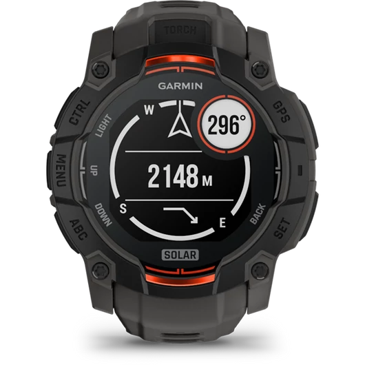 Garmin Instinct 3 50mm Solar fekete sötétszürke szíjjal okosóra