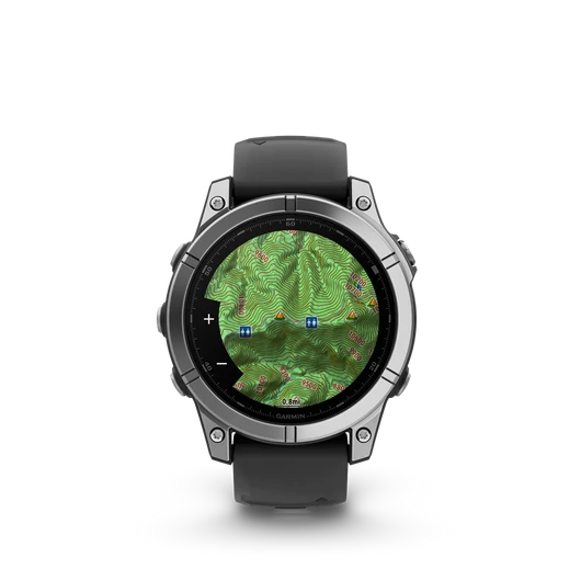 GARMIN fenix e, stainless steel w/black silicone band, 47 mm