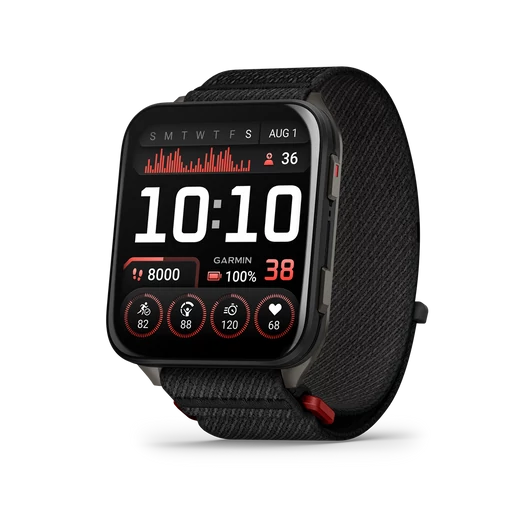 GARMIN venu x1 black titanium, black comfortfit nylon band