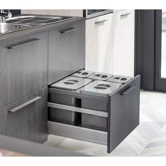 EKOTECH - Beépíthető hulladékgyűjtő JAZZ 60 - 2x12 liter+3x5 liter