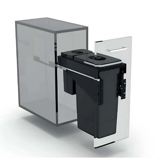 EKOTECH - Beépíthető hulladékgyűjtő FRONT 30 - 1x26 liter+1x7 liter