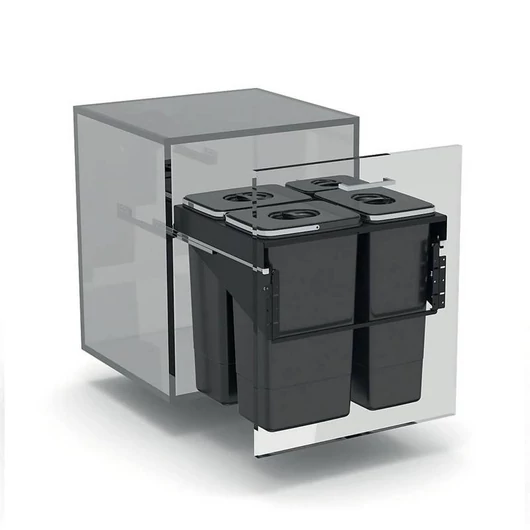 EKOTECH - Beépíthető hulladékgyűjtő FRONT 60 - 1x7 liter+3x26 liter