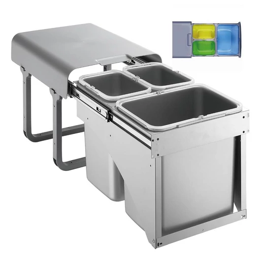 EKOTECH - Beépíthető hulladékgyűjtő EKKO FRONT 40 - 1x16 liter+2x8 liter