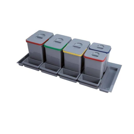 EKOTECH - Beépíthető hulladékgyűjtő PRACTIKO 1200 - 3x15 liter 2x7 liter + 4 tartó