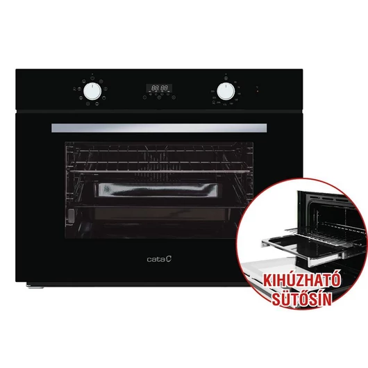 CATA MD-5008 BK fekete beépíthető sütő süllyeszthető gombokkal