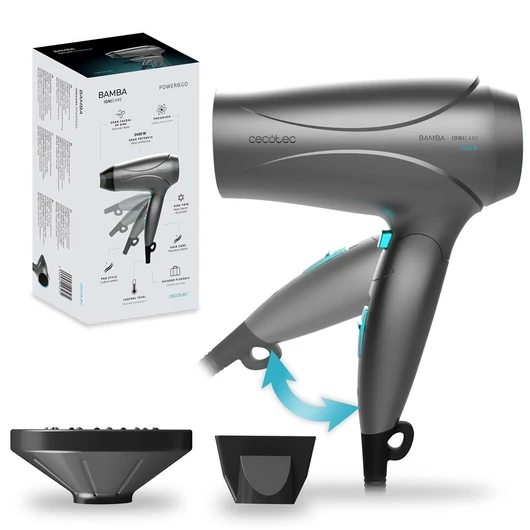CECOTEC bamba ionicare power&go black - ionos hajszárító/04327