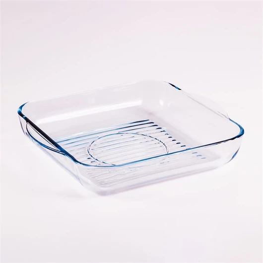 BORCAM négyzetes hőálló üvegedény fogóval  3.250ml, 318*282*60mm