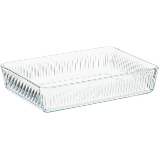 BORCAM négyzetes bordázott hőálló üvegedény  3.000ml, 306*209*64mm