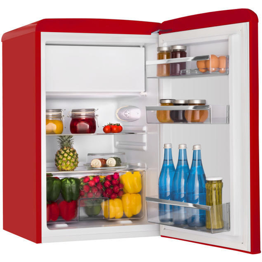 Amica KS 15610 R 106 literes vörös retro egyajtós hűtőszekrény
