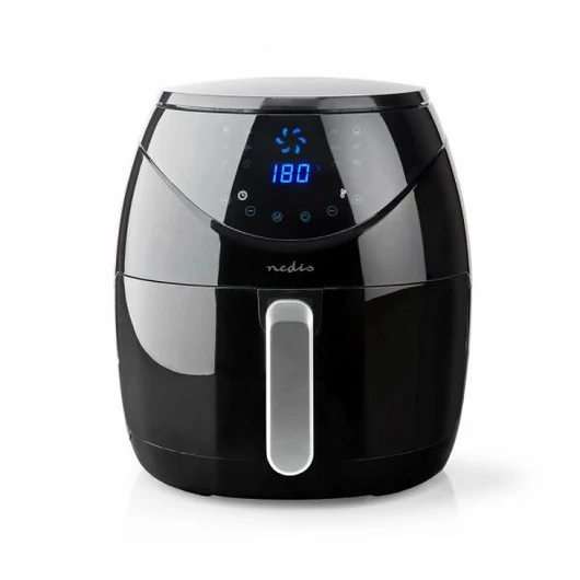 Nedis KAAF240EBK forrólevegős sütő 4,6 literes XL méret 1500 W digitális kezelőpanel 12 program