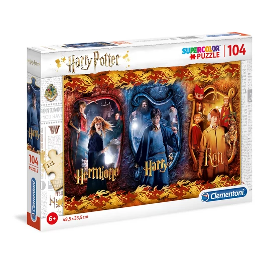 Clementoni 104 db-os SuperColor puzzle - Harry Potter (Hermione, Harry, Ron) a három főszepelő képével a legkisebb rajongóknak