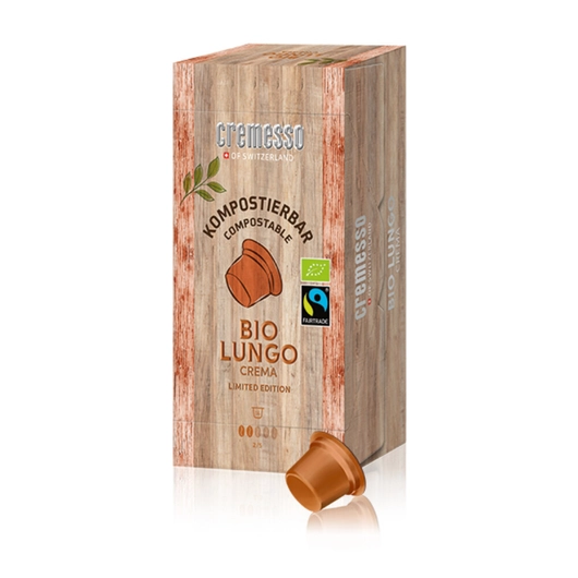 Cremesso BIO Lungo Crema kávékapszula intenzitás: 2/5, felhasznált kávé fair trade és bio minősítéssel. Rendeld meg most nálunk online gyors, országos szállítással