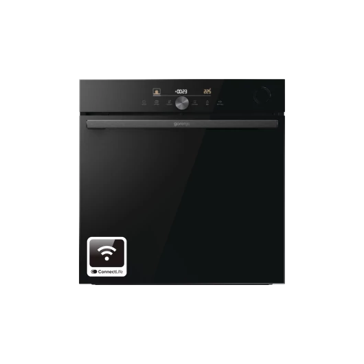 Gorenje BSA6747DGWI beépíthető multifunkciós sütő gőzfunkciókkal, érintő kijelzővel, katalitikus hátsó fal, lassú ajtózáródás, lecsapodás nélküli ajtónyitás, teleszkópos sütősínnel két szinten
