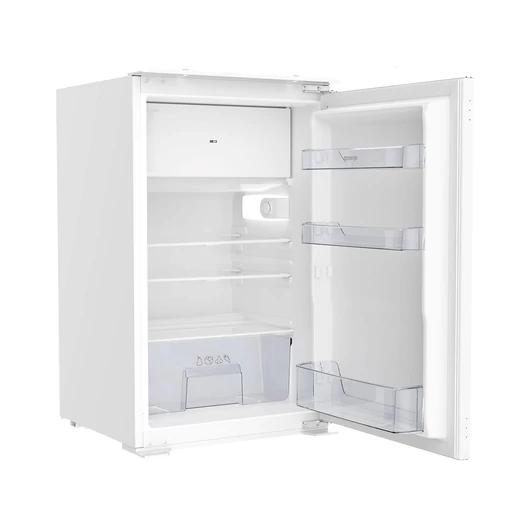 Gorenje RBI409EP1 beépíthető egyajtós hűtőszekrény 104 literes űrtartalommal, 14 literes fagyasztóval, mechanikus vezerléssel