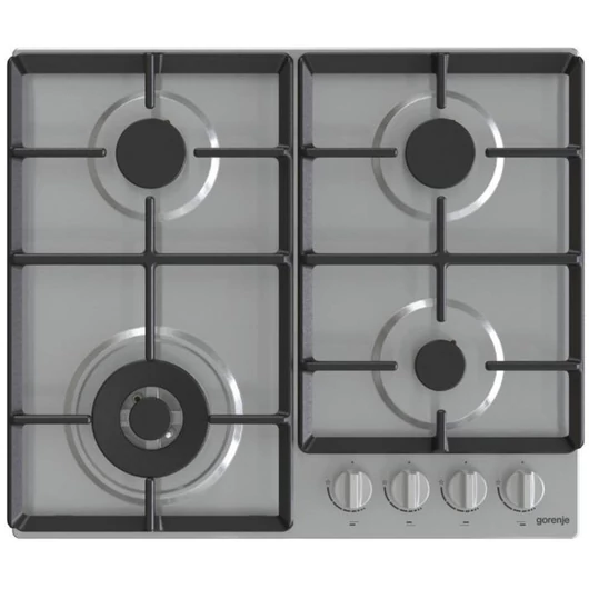 Gorenje GW642EX beépíthető 4 gázégős inox színű gáz főzőlap 1db WOK égővel