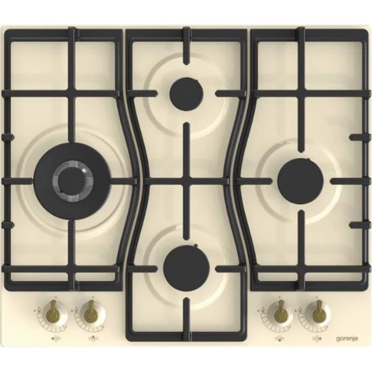 Gorenje GW6D42CLI beépíthető gáz főzőlap rusztikus kivitelben elefántcsont színben 1 db WOK gázégővel