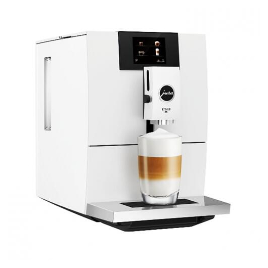 Jura Ena 8 Touch Full Nordic White teljesen fehérszínű automata kávéfőző 15 bar nyomaással 12 féle ital készítésére alkalmas