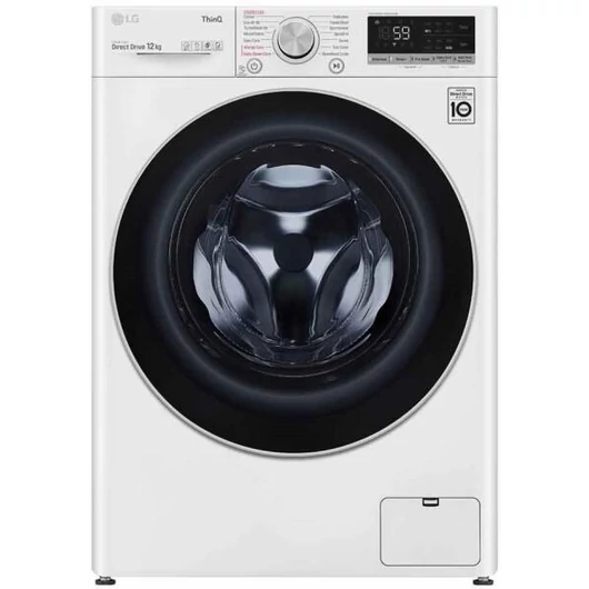 LG F4WV512S1E elöltöltős gőzmosógép Inverter Direct Drive motorral, 12 kg-o ruhatöltett, 1400 fordulatos centrifuga