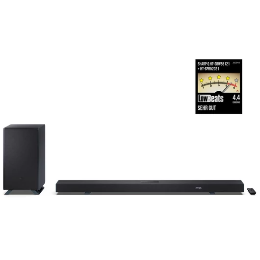 SHARP Q HT-SBW55121(BK) 5.1.2 Dolby Atmos / DTS:X hangprojektor vezeték nélküli mélynyomóval fekete