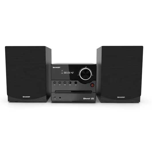 SHARP XL-B512BK Bluetooth mikrohifi rendszer fekete fa hangszórókkal