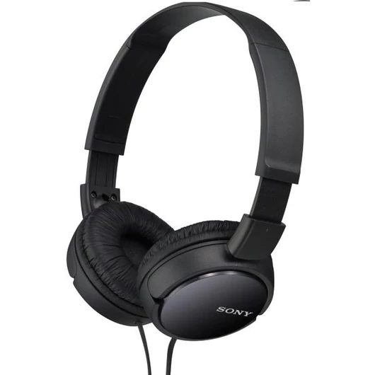 Sony MDR-ZX110 fekete színű fejhallgató, összecsukható, utazáshoz praktikus