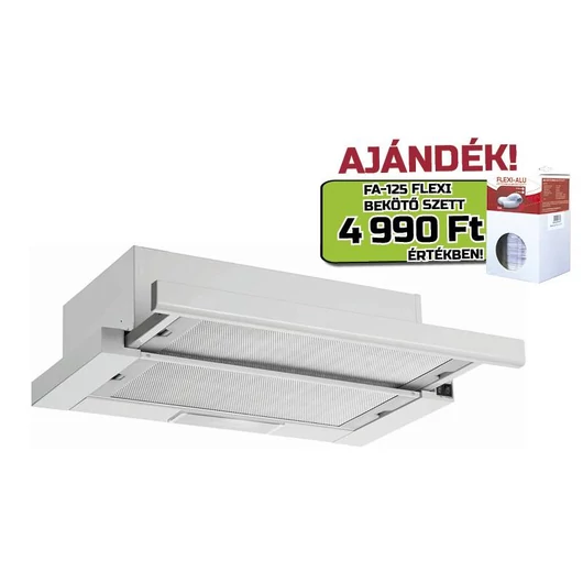 DAVOLINE Spot Q ECO 060 GR-IX teleszkópos 2 fokozatos páraelszívó 60 cm-es kivitel + FA125/3 bekötő szett