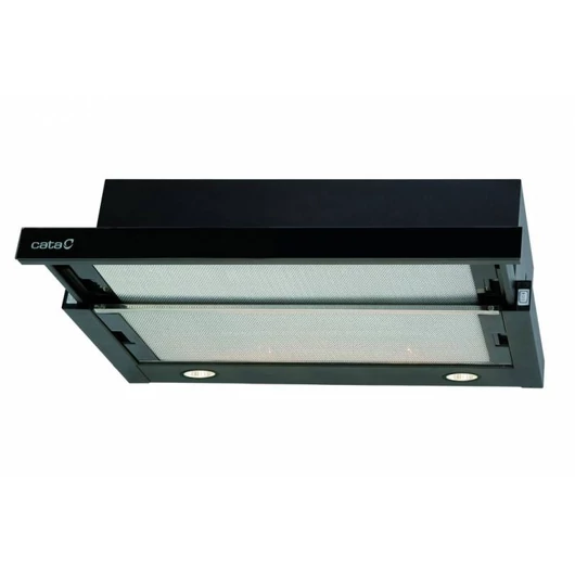 Cata TF-2003/60 LED BLACK GLASS 60 cm széles teleszkópos páraelszívó, légszállítás 600/390 m3/h