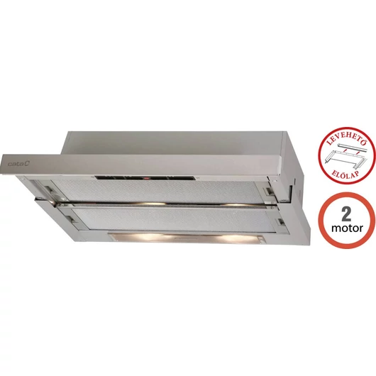 Cata TF-5260 X/L alu 2 motoros teleszkópos páraelszívó 60 cm széles, légszállítás 350/325 m3/h
