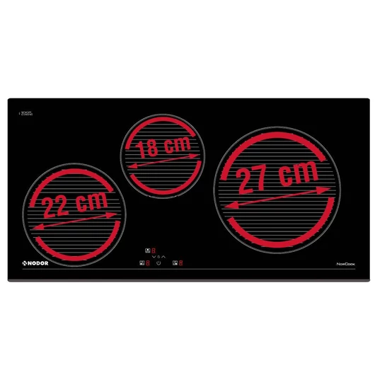 Nodor NorCook IH-N7703 BK 77 cm-es beépíthető indukciós főzőlap érintővezérléssel, BOOSTER funkcióval.
