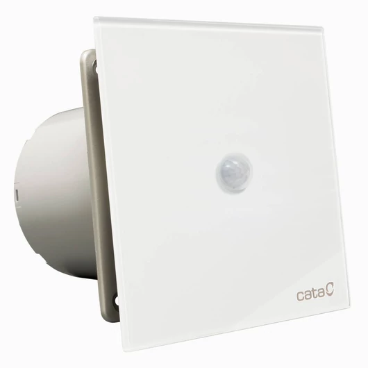 Cata E-100 PIR szellőztető ventilátor üveg előlappal, mozgásérzékelővel, fürdőszobák, mellékhelyiségek, háztartási helyiségek szellőztetésére