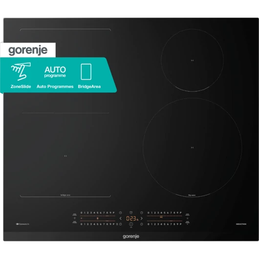 Gorenje GI6432BCWF beépíthető indukciós főzőlap 4x Slider vezérlés, összekapcsolaható zónák, edény felismerés