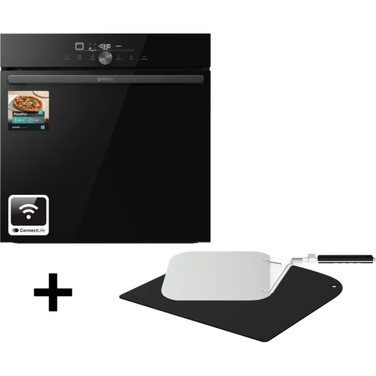Gorenje GO66E Pizza beépíthető sütő gőzfunkcióval, pirolitikus öntisztítással, teleszkópos sütősinnel