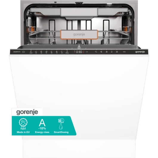 Gorenje GV693A65UVAD 16 terítékes teljesen integrált mosogatógép inverter motorral, padlófénnyel, teljes AquaStop rendszerrel