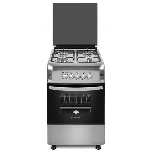 Novacook F5S40G2 INX LPG PB palackos, reduktoros gáztűzhely inox színben