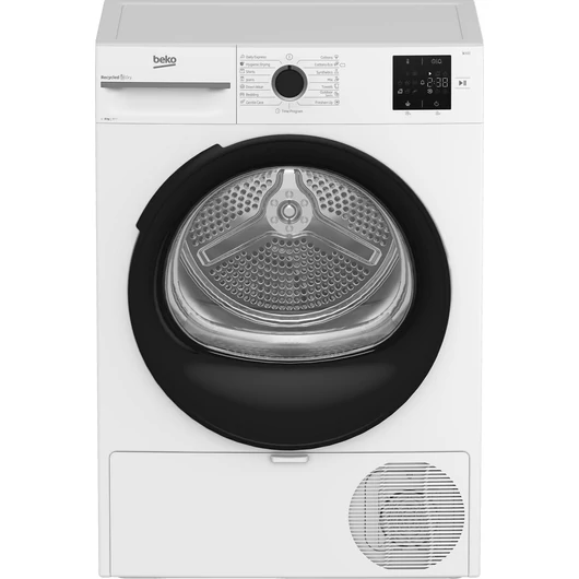 Beko BM3T38230W 8 kg-os hőszivattyús szárítógép 15 szárítási programmal