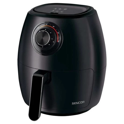 Sencor SFR 3130BK fekete forrólevegős sütő, az olajban sütés egészségesebb alternatívája.