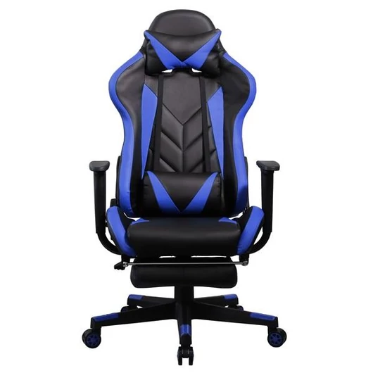 Iris GCH200BK fekete / kék gamer szék kialakítása és állítható funkciói maximális kényelmet nyújtanak, stílusos megjelenése pedig tökéletes játékhoz.