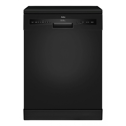 Amica DFM66C8EOiBH 14 terítékes szabadonálló fekete színű mosogatógép LED kijelzővel