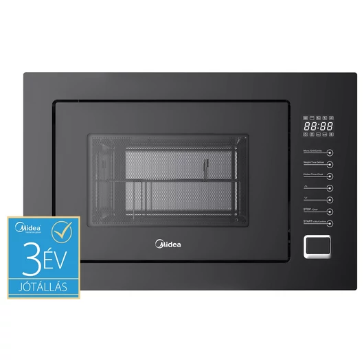 Midea TG925B8D 25 literes 900 W-os grilles digitális konyhabútorba építhető mikrohullámú sütő 