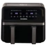 Kép 1/3 - Hausberg HB-2373NG 2200-2400W dupla kosaras fekete 8,4 L forrólevegős sütő (air fryer / airfryer)