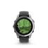 Kép 1/6 - GARMIN fenix e, stainless steel w/black silicone band, 47 mm