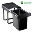 Kép 1/2 - EKOTECH - Beépíthető hulladékgyűjtő ALADIN BLACK BIO - 1 x 16 liter