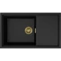 Kép 1/3 - Elleci Sintesi 410 Keratek K86 Black fekete mosogatótálca, munkalapra és szintbe is szerelhető, 20 év garanciával