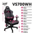 Kép 7/7 - Ventaris VS700WH fekete-fehér gamer szék